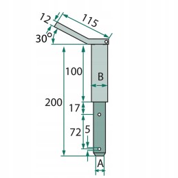 Pin pin of the upper connector 200 mm, cat. 1 2