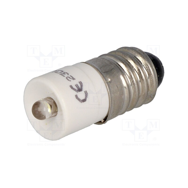 1 pcs x CML INNOVATIVE TECHNOLOGIES - 1860723W3 - LED lamp, white, E10, 230VAC, No.of diodes: 1