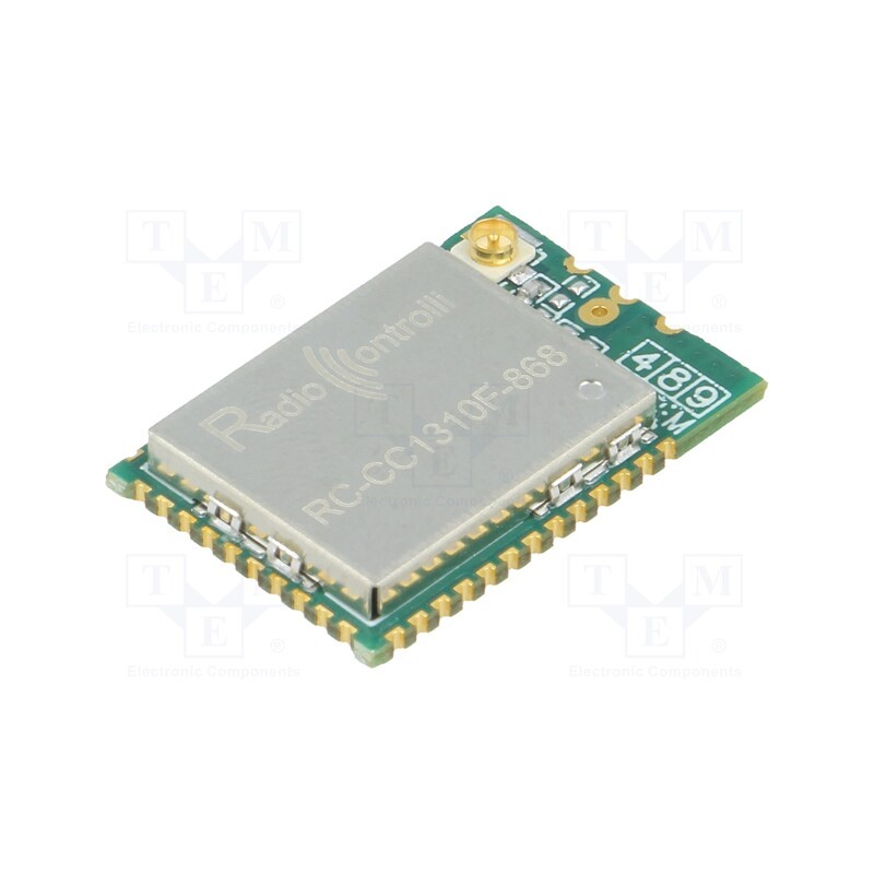 1 pcs x RADIOCONTROLLI - RC-CC1310F-868 - Module: RF, 868MHz, GPIO,SPI, -124dBm, 2.7÷3.8VDC, 14dBm, SMD, SMA