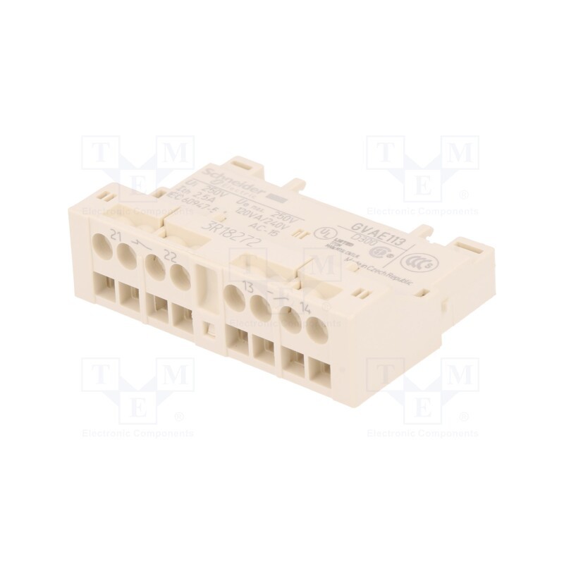 1 pcs x SCHNEIDER ELECTRIC - GVAE113 - Auxiliary contacts, NO + NC, front, Leads: screw terminals