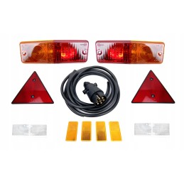 Set of trailer light lamps, 7-pin plug, reflector