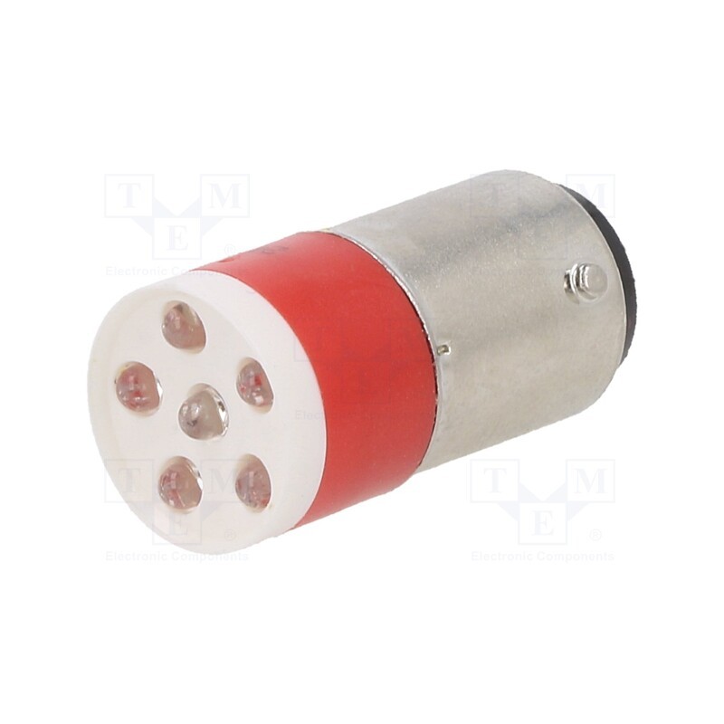 1 pcs x CML INNOVATIVE TECHNOLOGIES - 18640350C - Indicator: LED, BA15D, red, plastic, 24÷28VAC, 24÷28VDC, -20÷60°C