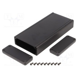 1 pcs x HAMMOND - 1455J1601BK - Enclosure: with panel, 1455, X: 78mm, Y: 27mm, Z: 160mm, aluminium