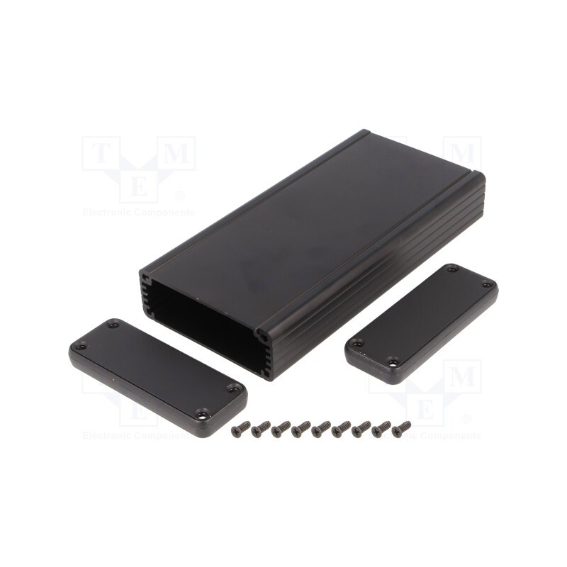 1 pcs x HAMMOND - 1455J1601BK - Enclosure: with panel, 1455, X: 78mm, Y: 27mm, Z: 160mm, aluminium