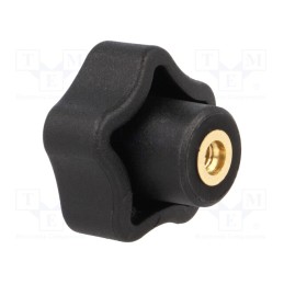 1 pcs x ELESA+GANTER - VCT.25 B-M4 - Knob, Ø: 25mm, Int.thread: M4, 10mm, H: 19mm, technopolymer PA