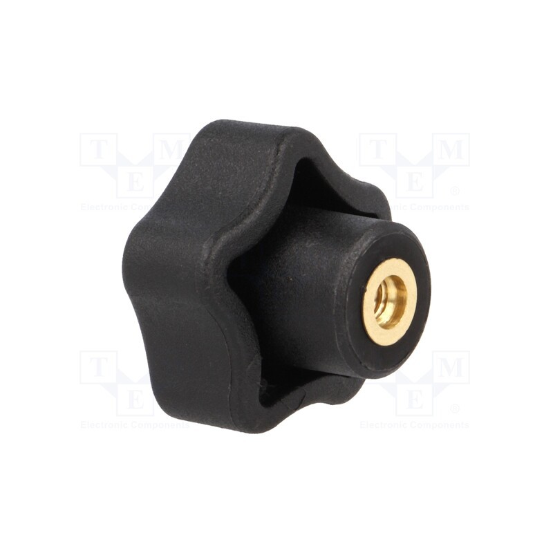 1 pcs x ELESA+GANTER - VCT.25 B-M4 - Knob, Ø: 25mm, Int.thread: M4, 10mm, H: 19mm, technopolymer PA