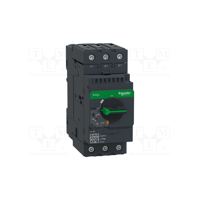 1 pcs x SCHNEIDER ELECTRIC - GV3P18 - Motor breaker, 7.5kW, 230÷690VAC, for DIN rail mounting, IP20