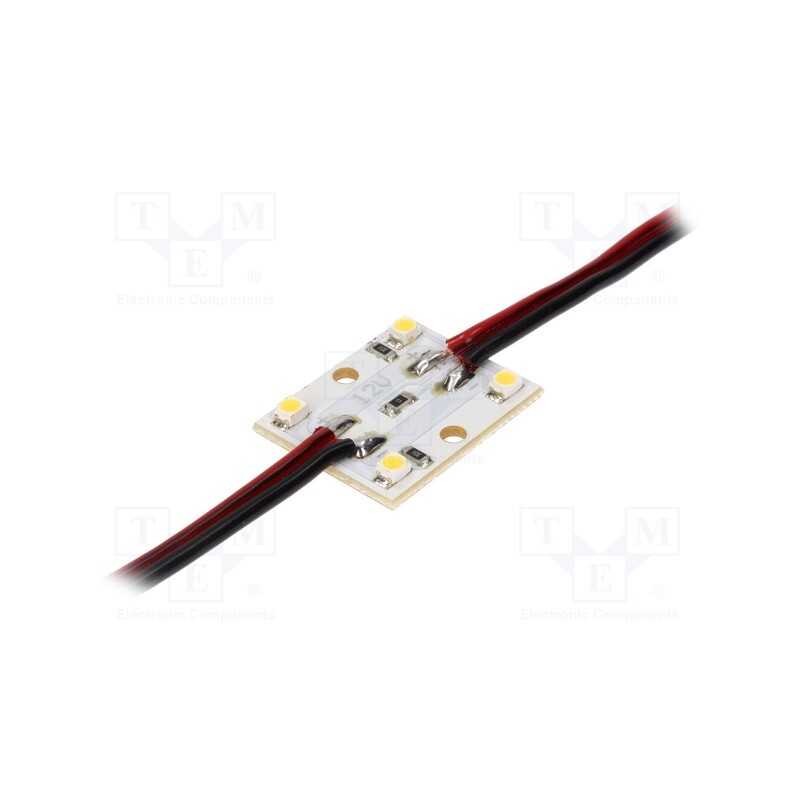 1 pcs x OPTOFLASH - OF-LED4PLCC2-WW - LED, white warm, 0.48W, 21lm, 12VDC, 120°, No.of diodes: 4, 27x22mm