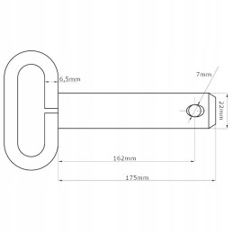 Pin pin with handle 22x162 mm