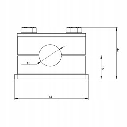 Clamp capacity 15mm for mounting the hydraulic hose