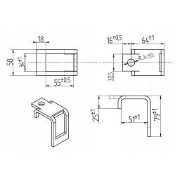 Tooth cover 32x12 32x12 bagra for profile 50x30 1