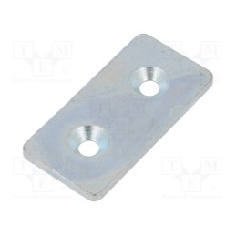 1 pcs x ELESA+GANTER - GN 967-40-80-F-1-ZB - Flat bar, for profiles, W: 40mm, L: 80mm, steel, Size: 40mm, steel