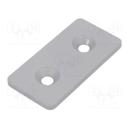 1 pcs x ELESA+GANTER - GN 967-40-80-F-1-SR - Flat bar, for profiles, W: 40mm, L: 80mm, steel, Size: 40mm, silver