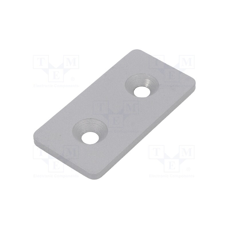 1 pcs x ELESA+GANTER - GN 967-40-80-F-1-SR - Flat bar, for profiles, W: 40mm, L: 80mm, steel, Size: 40mm, silver