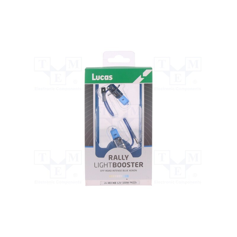 1 pcs x LUCAS - LLX483BLX2 - Filament lamp: automotive, PK22s, dark blue, 12V, 100W, RALLY