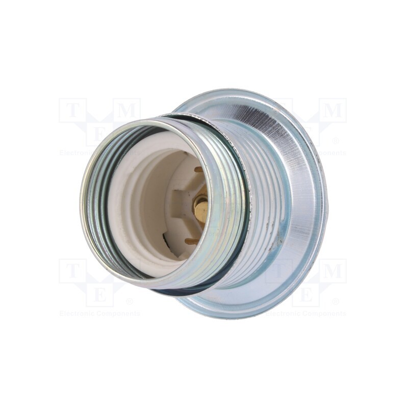 1 pcs x PAWBOL - D.ON20 - Lampholder: for lamp, E27, with flange, Ø: 38mm, Mat: steel, L: 64mm