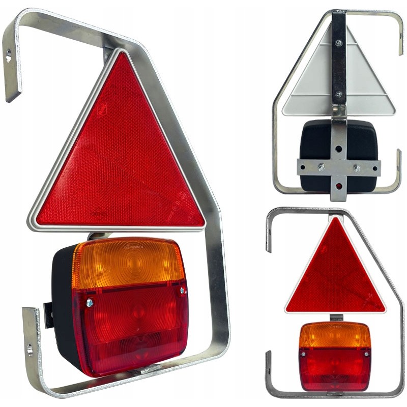 A set of trailer lamps with a right bracket