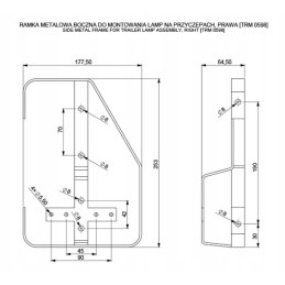 A set of trailer lamps with a right bracket