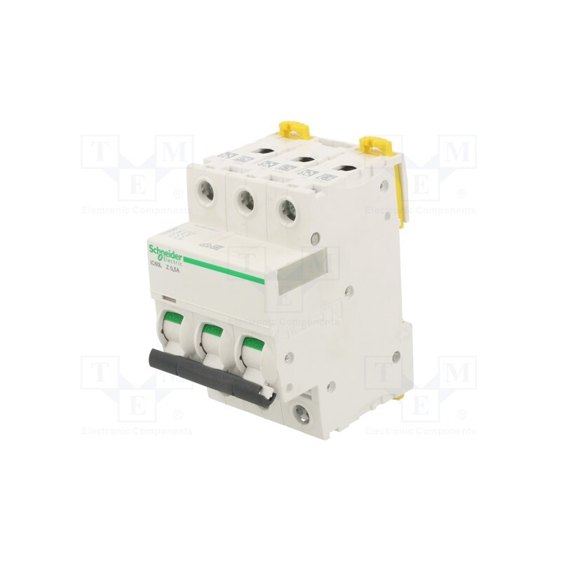 1 pcs x SCHNEIDER ELECTRIC - A9F92370 - Circuit breaker, 230/400VAC, Inom: 500mA, Poles: 3, Charact: Z, 15kA