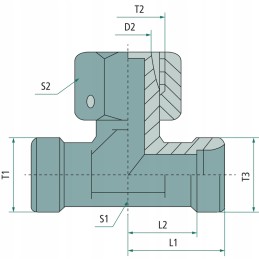 Hydraulic tee dko 12s 3x m20x1 5 din 2353