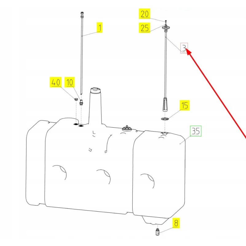 101683219 tank filter tube