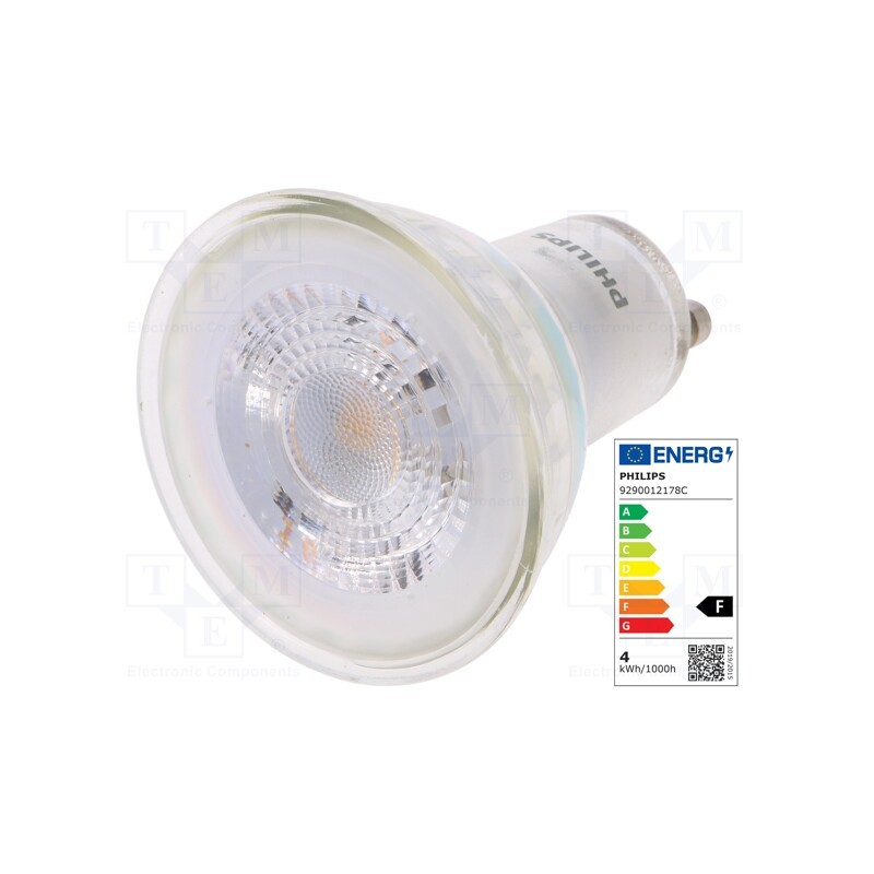 1 pcs x PHILIPS - 8718699774158 - LED lamp, warm white, GU10, 230VAC, 255lm, P: 3.5W, 36°, 2700K
