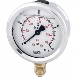 Glycerine pressure gauge, 63 mm, 40 bar