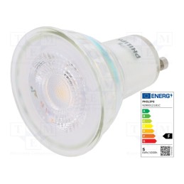 1 pcs x PHILIPS - 8718696728376 - LED lamp, warm white, GU10, 230VAC, 370lm, P: 4.6W, 36°, 3000K