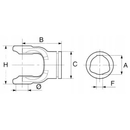 Fork on a profiled pipe with a spring ring 3