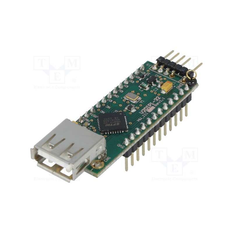 1 pcs x FTDI - V2DIP1-32 - Module: USB, USB, DIP24,USB A, Supply output: 3.3VDC/200mA
