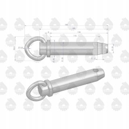 MF3 hitch fork pin, original Ursus