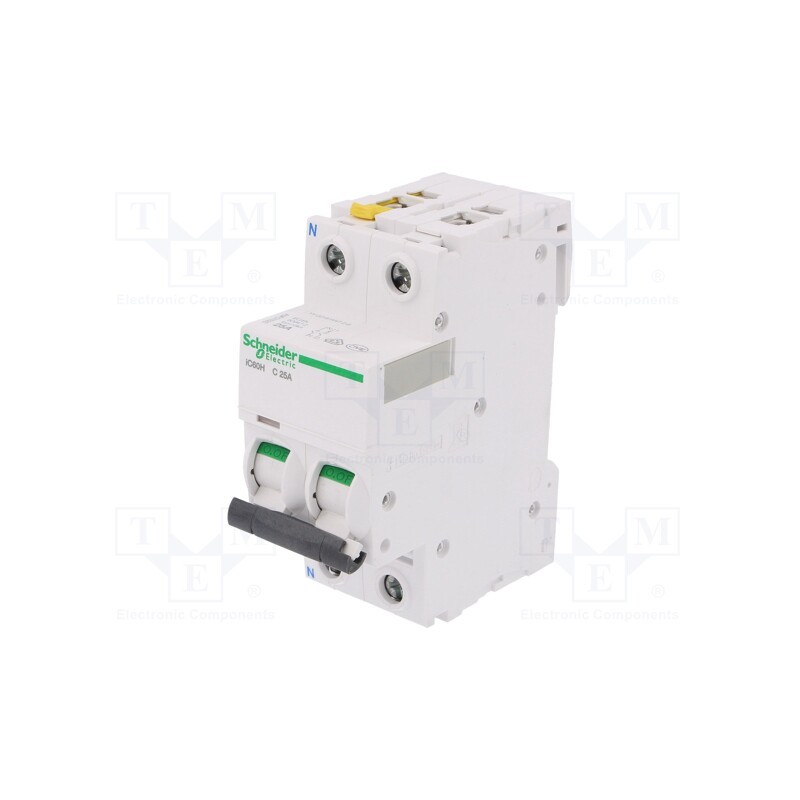 1 pcs x SCHNEIDER ELECTRIC - A9F07625 - Circuit breaker, 400VAC, Inom: 25A, Poles: 1+N, Charact: C, 10kA