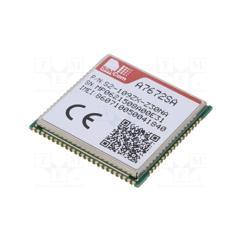 1 pcs x SIMCOM - S2-109ZX - Module: LTE, Down: 10Mbps, Up: 5Mbps, SMD, 24x24x5mm