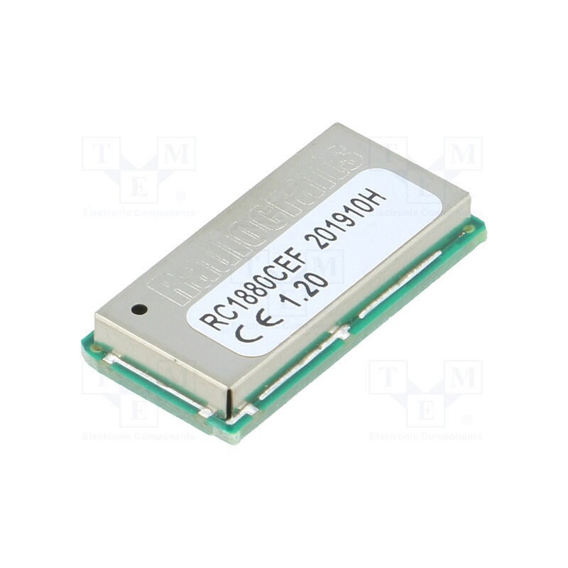 1 pcs x RADIOCRAFTS - RC1880CEF-SPR - Module: RF, SPI,UART, -110dBm, 1.8÷3.8VDC, 14dBm, SMD, 5kbps, RIIoT