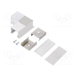 1 set x TOPMET - E4900001S - Connector 90°, white, aluminium,polycarbonate, LINEA-IN20