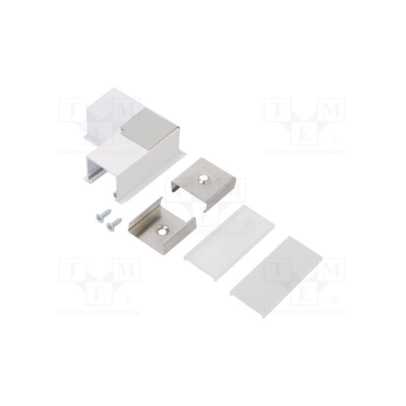 1 set x TOPMET - E4900001S - Connector 90°, white, aluminium,polycarbonate, LINEA-IN20