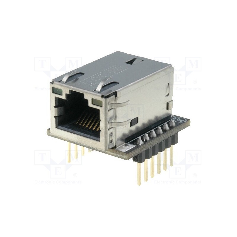 1 pcs x WIZNET - WIZ820IO - Module: Ethernet, Comp: W5200, 3.3VDC, SPI, pin header,RJ45, 2.54mm