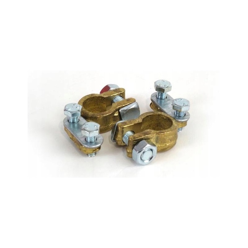 Set of brass battery terminals and complete set