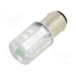 1 pcs x CML INNOVATIVE TECHNOLOGIES - 18561231 - Indicator: LED, BA15D,T20, green, plastic, 230VAC, 230VDC, -20÷60°C