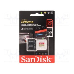 1 pcs x SANDISK - SDSQXAF-032G-GN6MA - Memory card, Extreme,A1 Specification, for GoPro, microSDHC