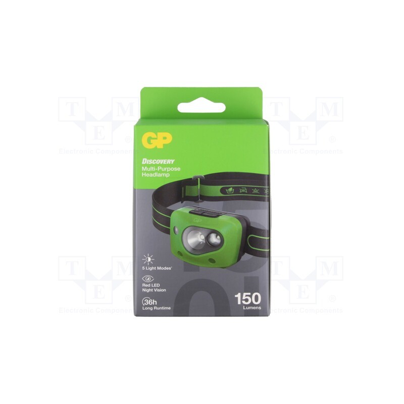1 set x GP - CH43 DISCOVERY 150 LM - Torch: LED headtorch, waterproof, 35lm,150lm, IPX4
