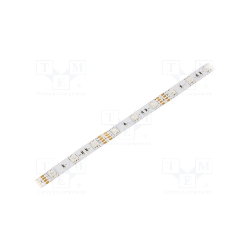 1 m x WISVA OPTOELECTRONICS - HH-SRGB48F010-5050-12 WHITE PCB IP20 - LED tape, RGB, 5050, 12V, LED/m: 48, 10mm, white PCB, IP20,