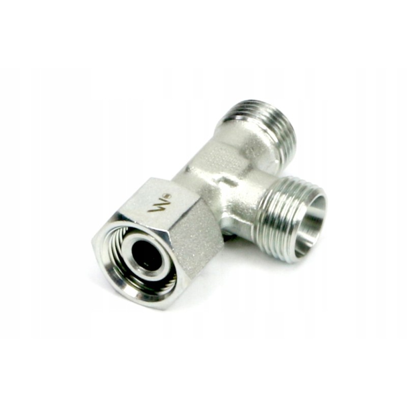 Asymmetrical hydraulic tee m18x1 5 12l