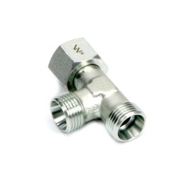 Asymmetrical hydraulic tee m18x1 5 12l