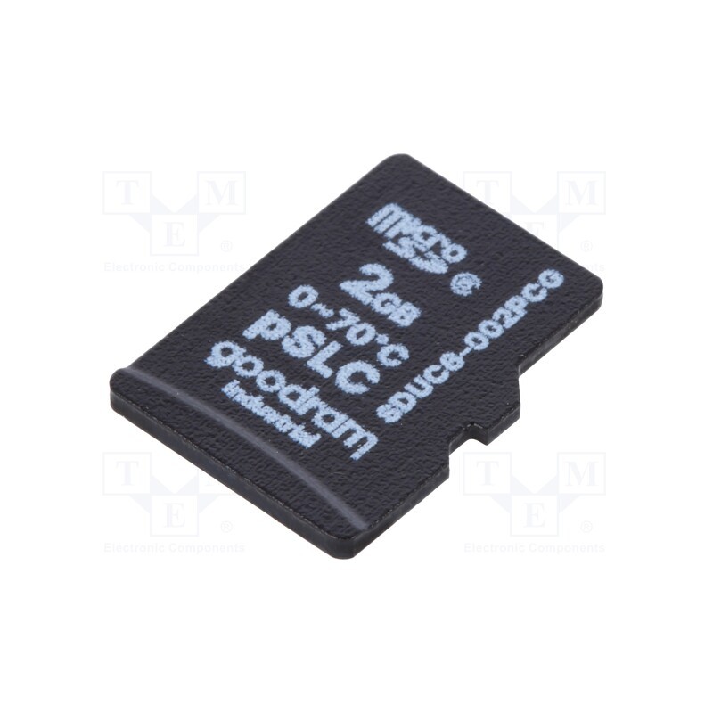 1 pcs x GOODRAM INDUSTRIAL - SDUC6-002PCG - Memory card, industrial, microSD,pSLC, Class 6, 2GB, 0÷70°C