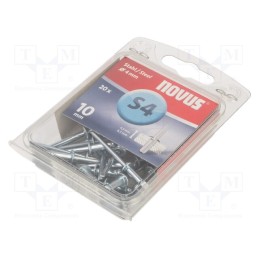1 pcg x NOVUS - 045-0036 - Rivet, steel, Rivet diam: 4mm, L.rivet: 10mm, 20pcs.