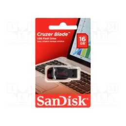 1 pcs x SANDISK - SDCZ50-016G-B35 - Pendrive, USB 2.0, 16GB, USB A, CRUZER BLADE