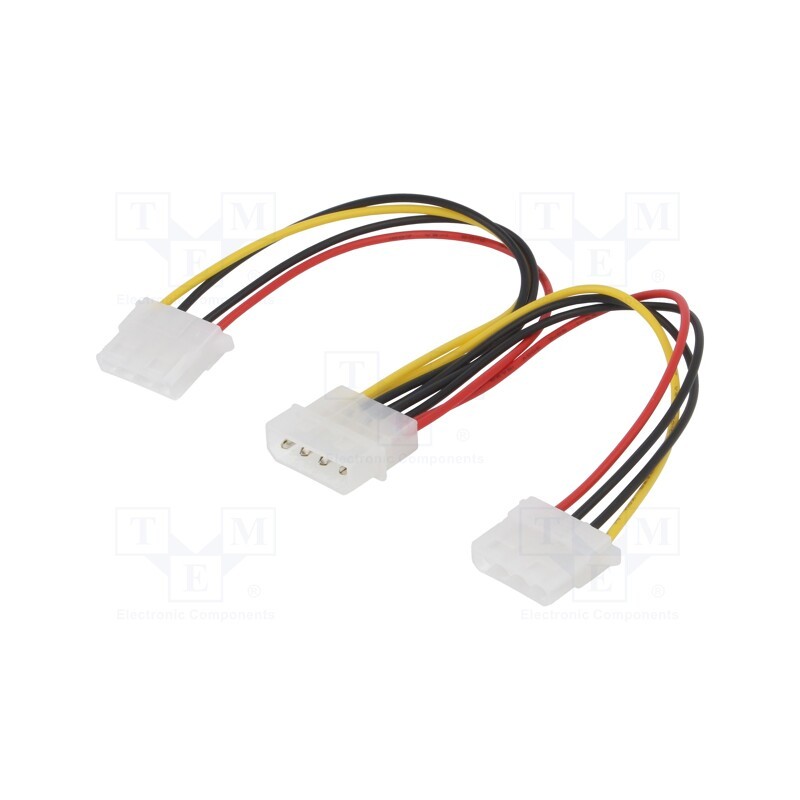 1 pcs x AKYGA - AK-CA-15 - Cable: mains, Molex male,Molex female x2, 0.15m