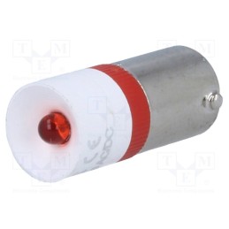 1 pcs x SIGNAL-CONSTRUCT - MEDB2508BR - LED lamp, red, BA9S, 230VAC