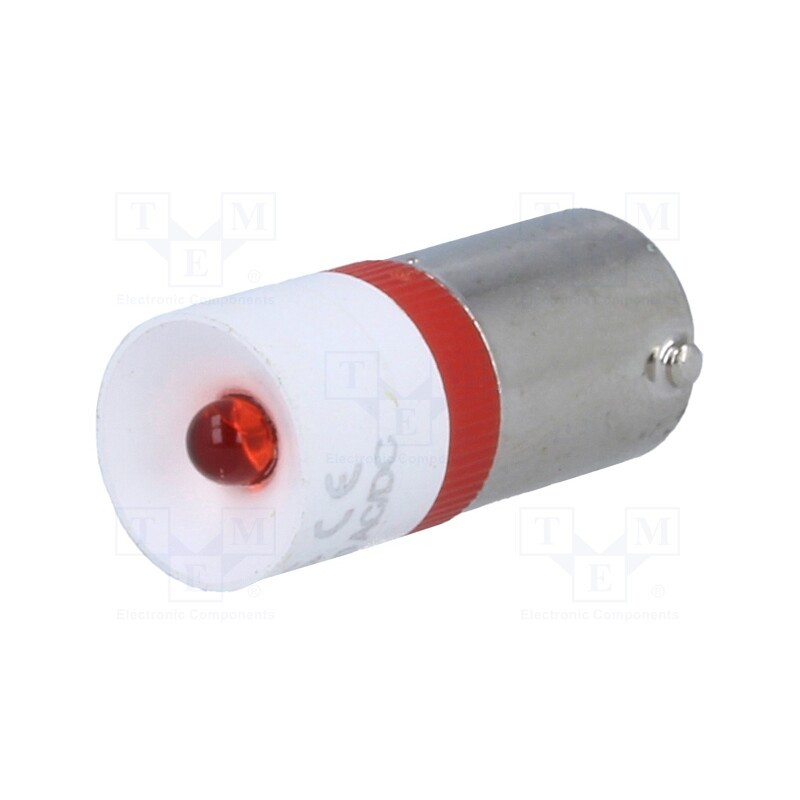 1 pcs x SIGNAL-CONSTRUCT - MEDB2508BR - LED lamp, red, BA9S, 230VAC